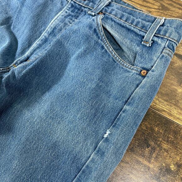 Vintage Levis 505 Orange Tab USA Denim Jeans 32 x 29 70s Straight - Picture 7 of 11